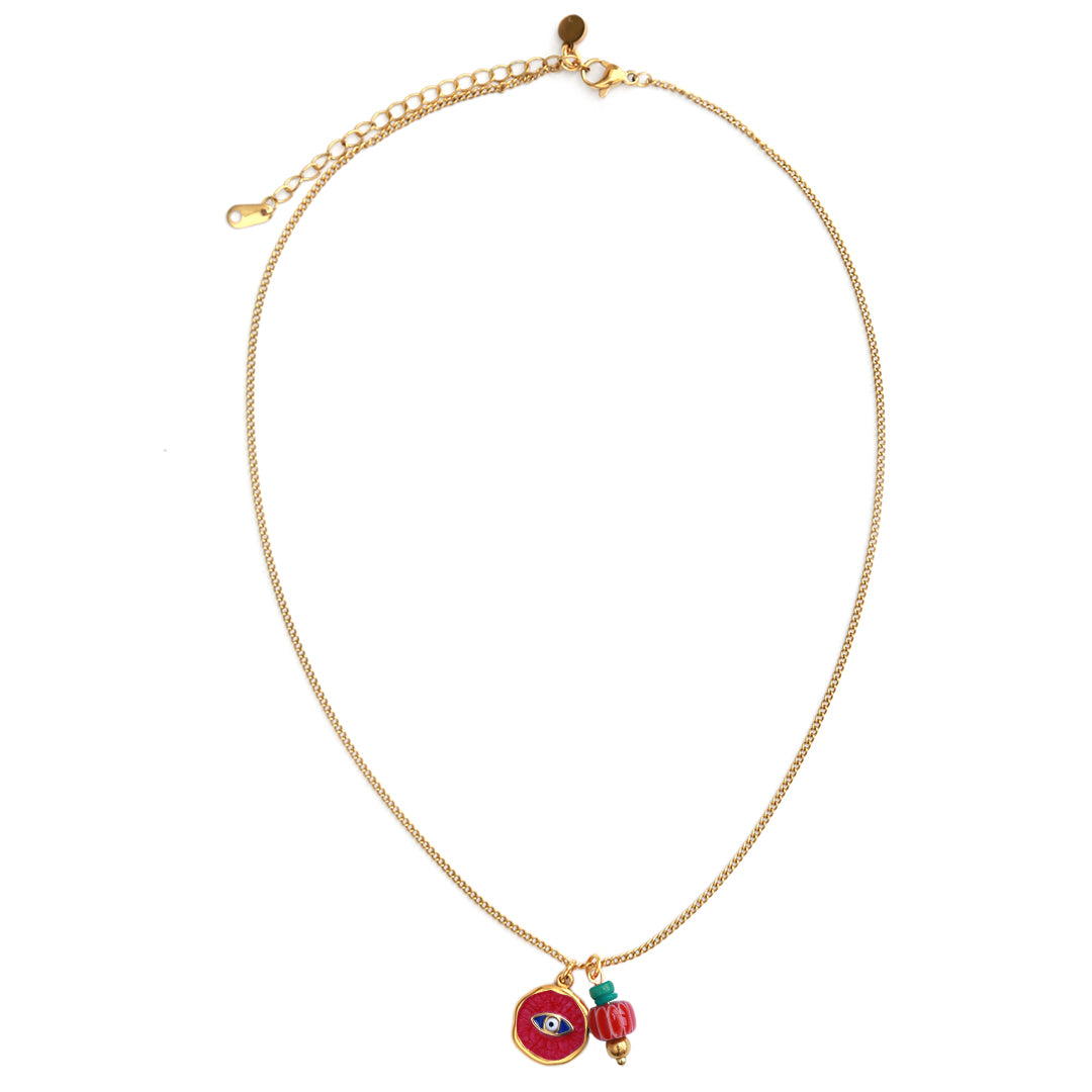 Goldkette Mystic Soul Eye Burgund