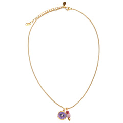 Cadena de oro con ojo de alma mística morado
