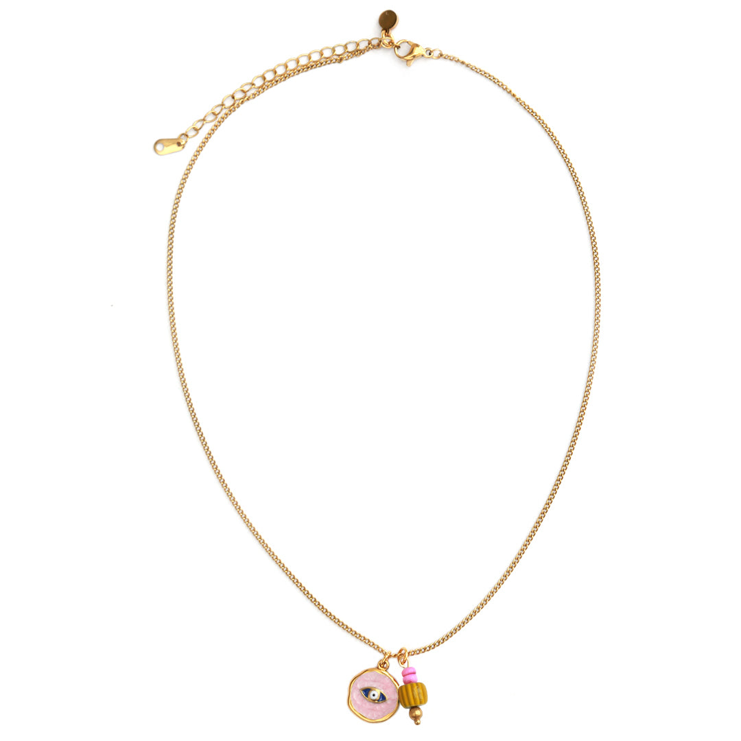 Cadena de oro alma mística ojo rosa