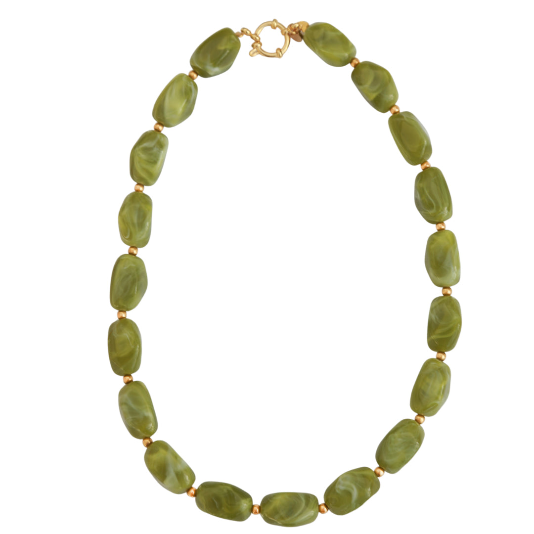 Gouden ketting  rocks olive