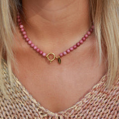 Ketting Javea rosé steen