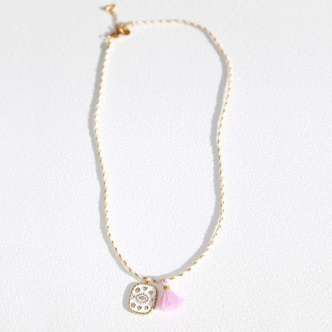 Halskette Auge weiß