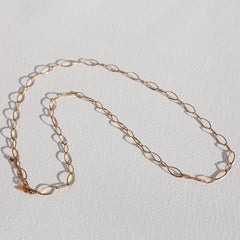 Gouden lange ketting ovaal