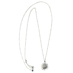 Collier long soleil en argent