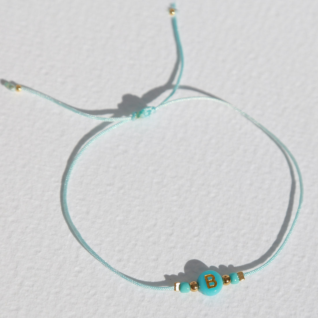 Custom initial bracelet blue