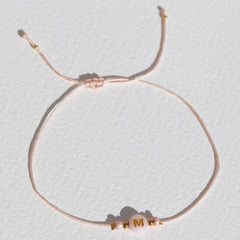 Custom initial bracelet pink