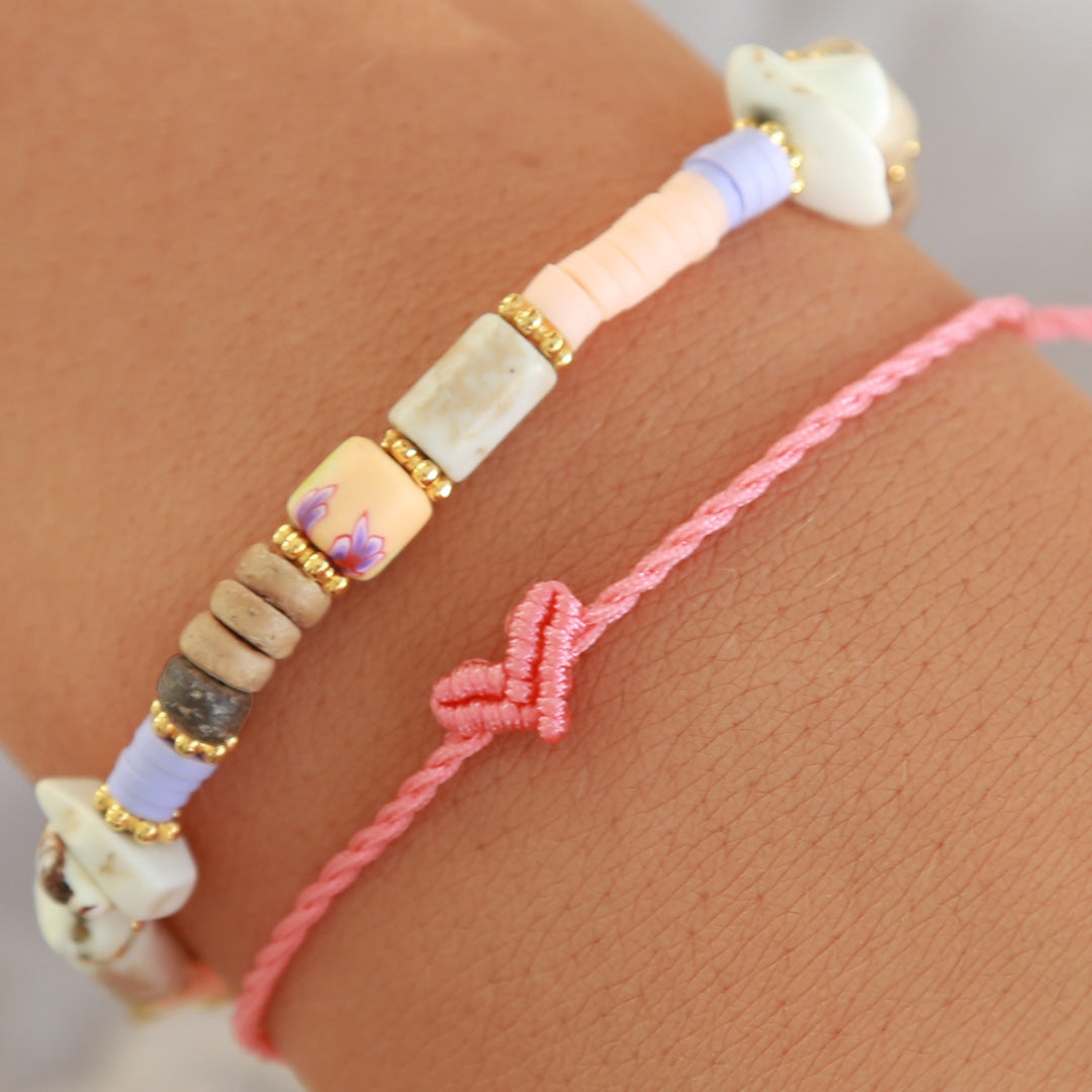 Love Ibiza heart armband coral