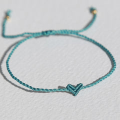 Bracelet petit cœur indigo