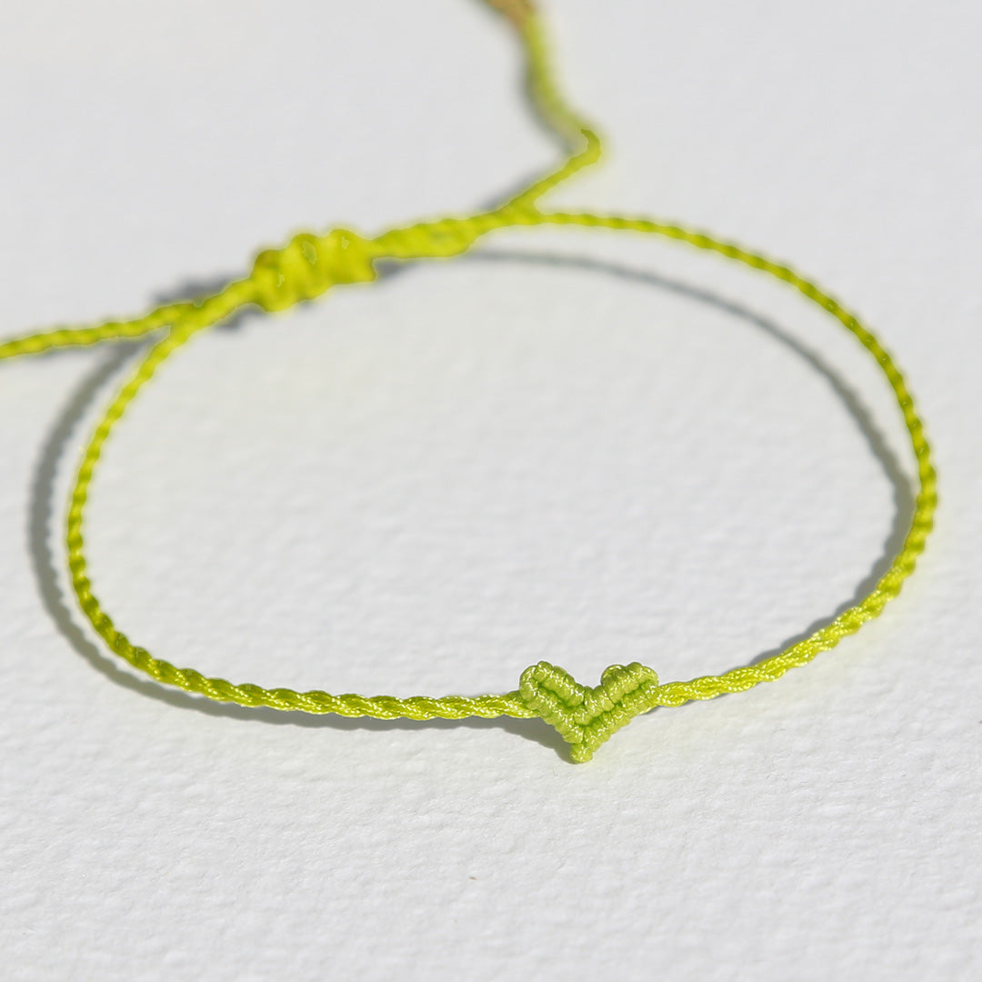 Bracelet petit cœur citron vert
