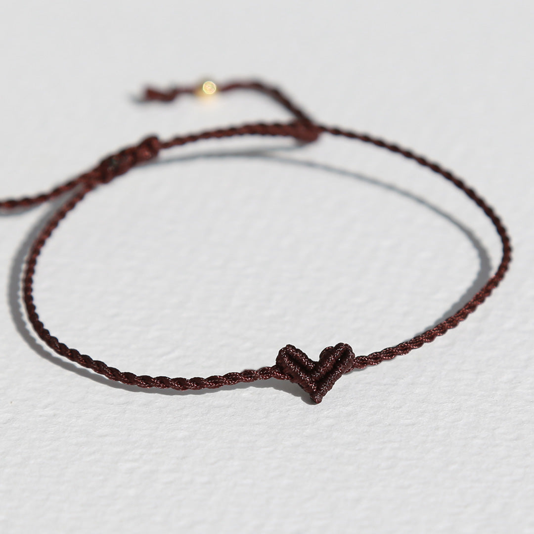 Armband klein hart bruin