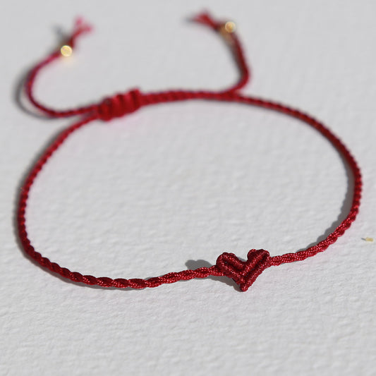 Armband klein hart burgundy