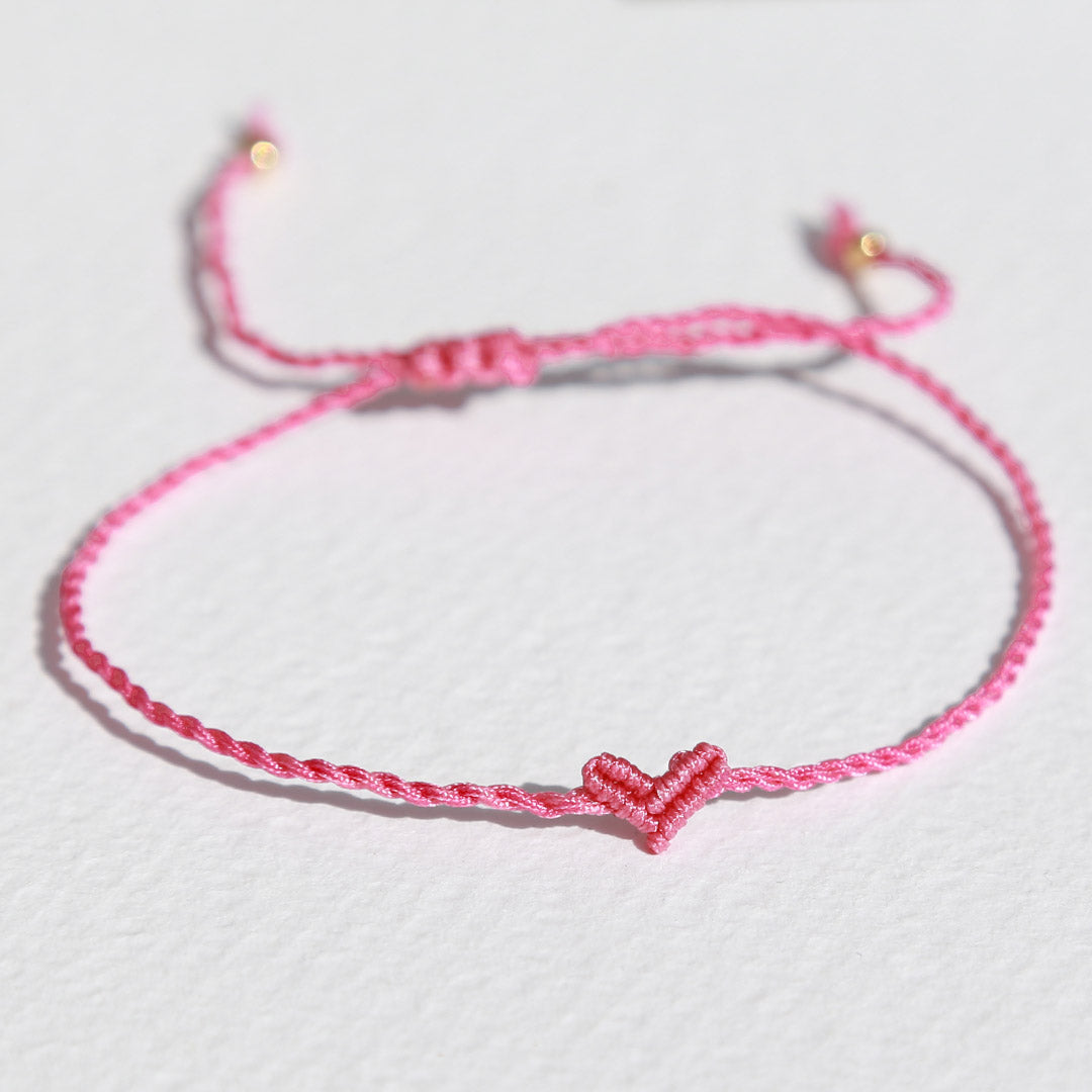 Armband klein hart framboos