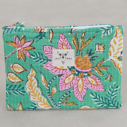 Bolsa de maquillaje turquesa
