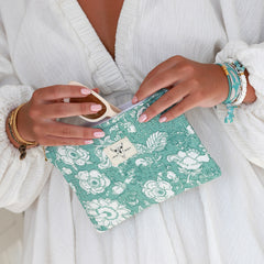 Make-up bag mint flower