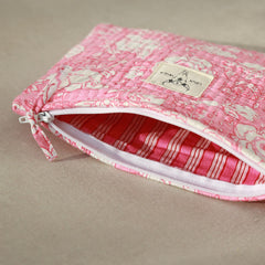 Bolsa de maquillaje flor rosa claro