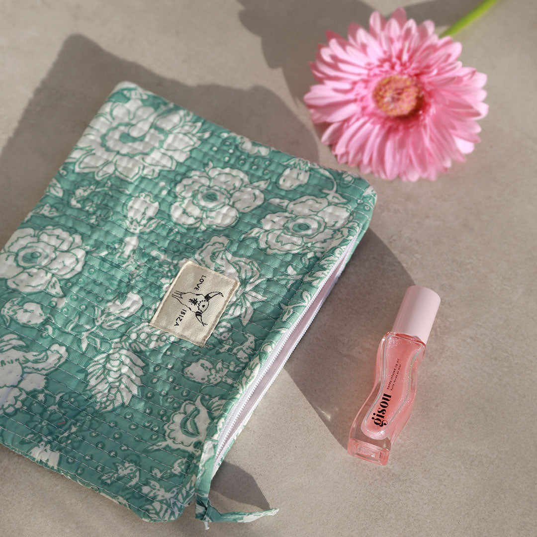 Make-up bag mint flower