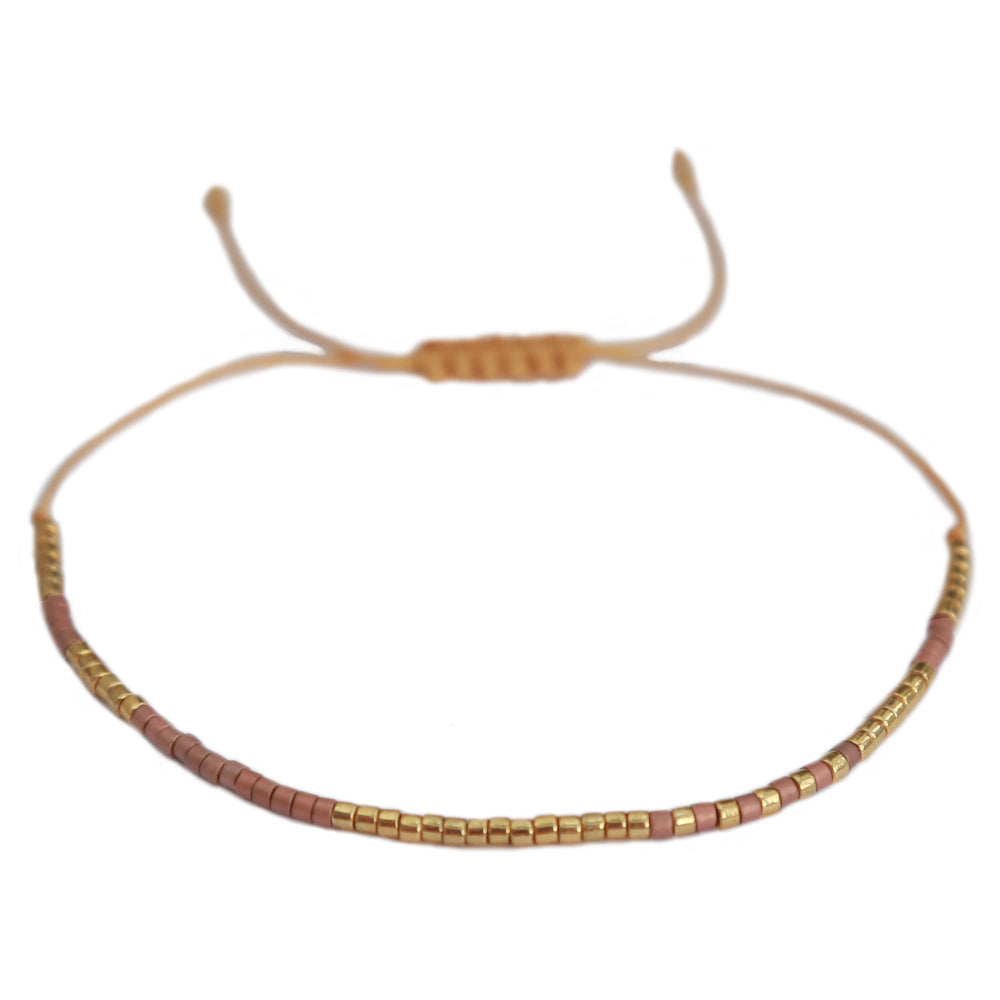 Brazalete Miyuki oro coñac