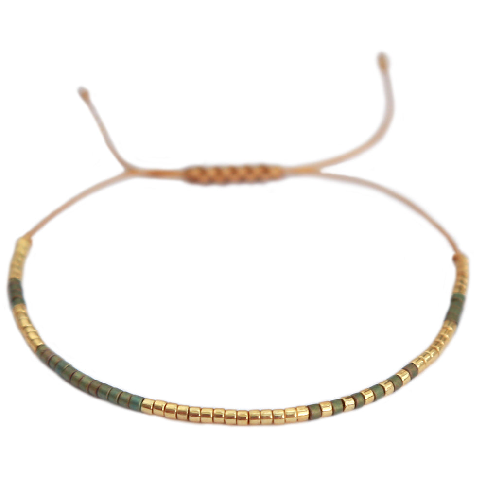 Brazalete Miyuki oro oliva