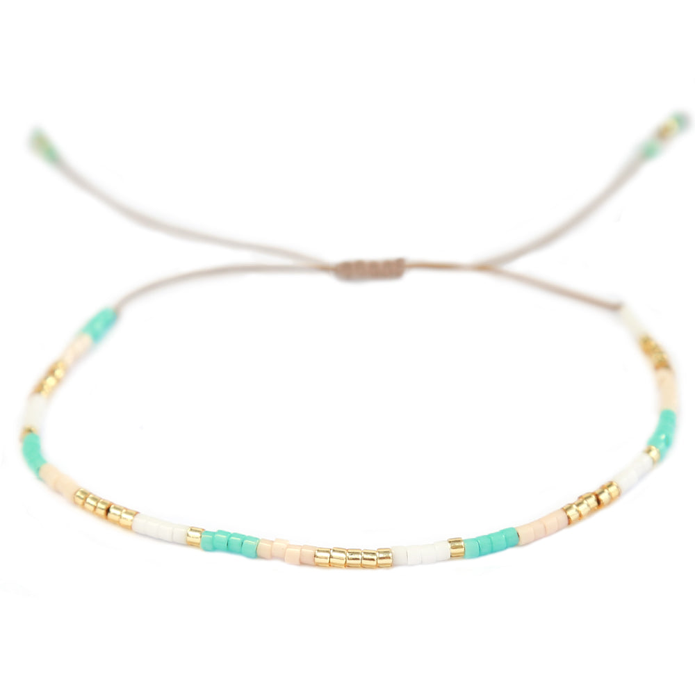 Pulsera Miyuki en colores turquesa