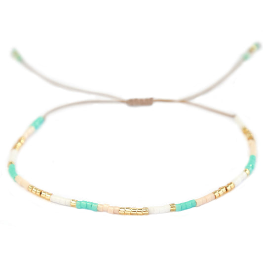 Pulsera Miyuki en colores turquesa
