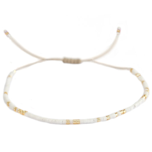 Bracelet miyuki or blanc 1000