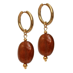 Gouden oorbellen pastille tortoise