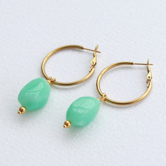 Oorbellen rocks turquoise