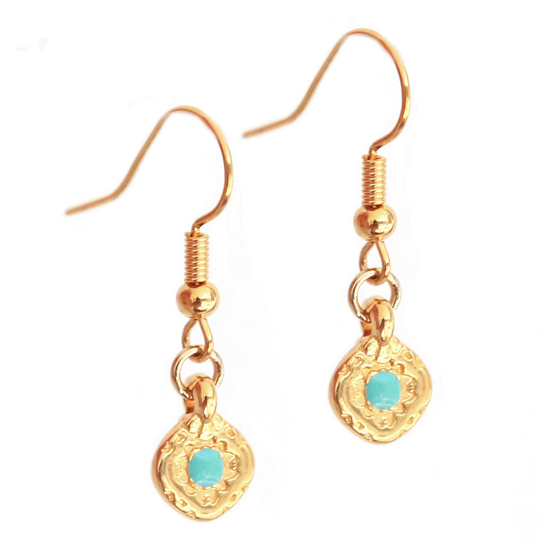 Pendientes de oro con amazonita