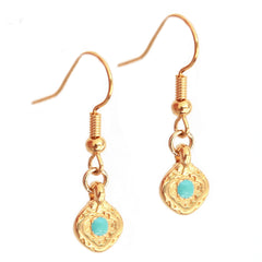 Pendientes de oro con amazonita