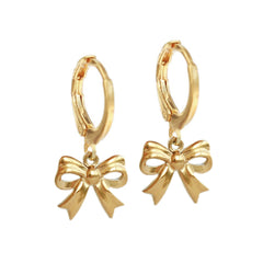 Gold earrings with bows