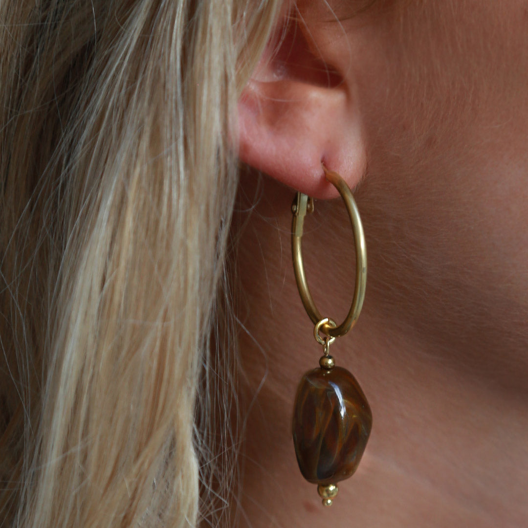 Earrings rocks brown 