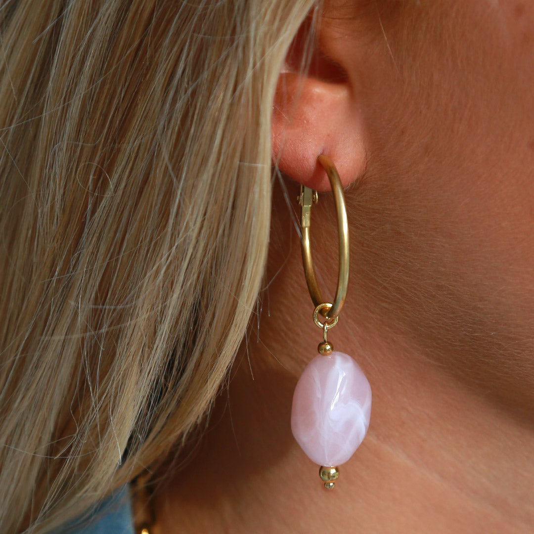 Earrings rocks rose