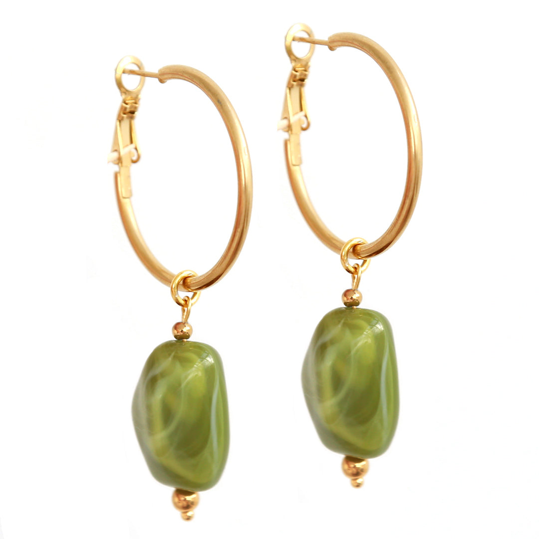 Earrings rocks olive