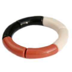 Brazalete penne negro marrón crema