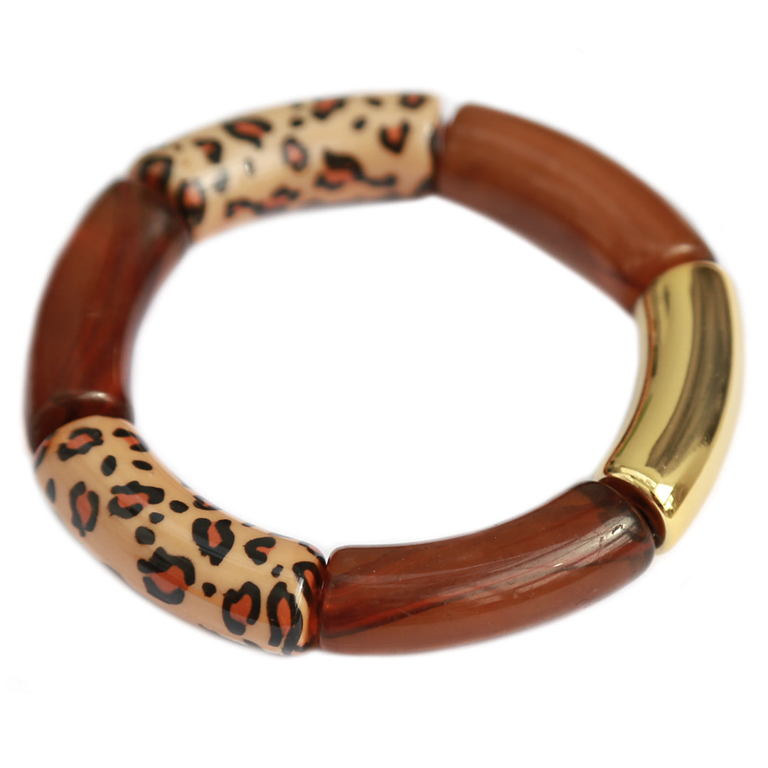 Armband penne leopard light brown