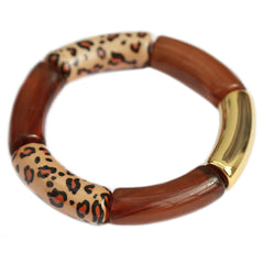 Armband penne leopard light brown