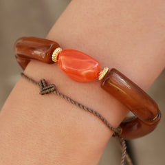 Bracelet penne rocks tortoise orange