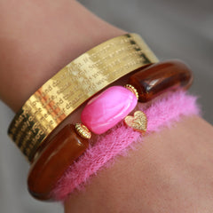 Bracelet penne rocks tortoise pink