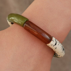 Bracelet penne splash olive