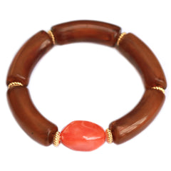 Bracelet penne rocks tortoise orange