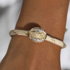 Bohnenarmband diamant creme