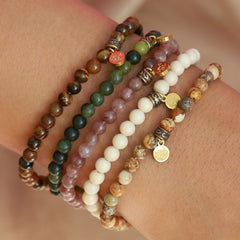 Brazalete nómada de piedra preciosa de cuarzo hematita