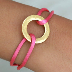 Bracelet circle love hot pink
