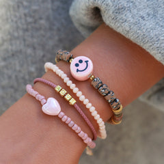 Bracelet stone heart rose