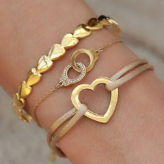 Goldene Armreifherzen