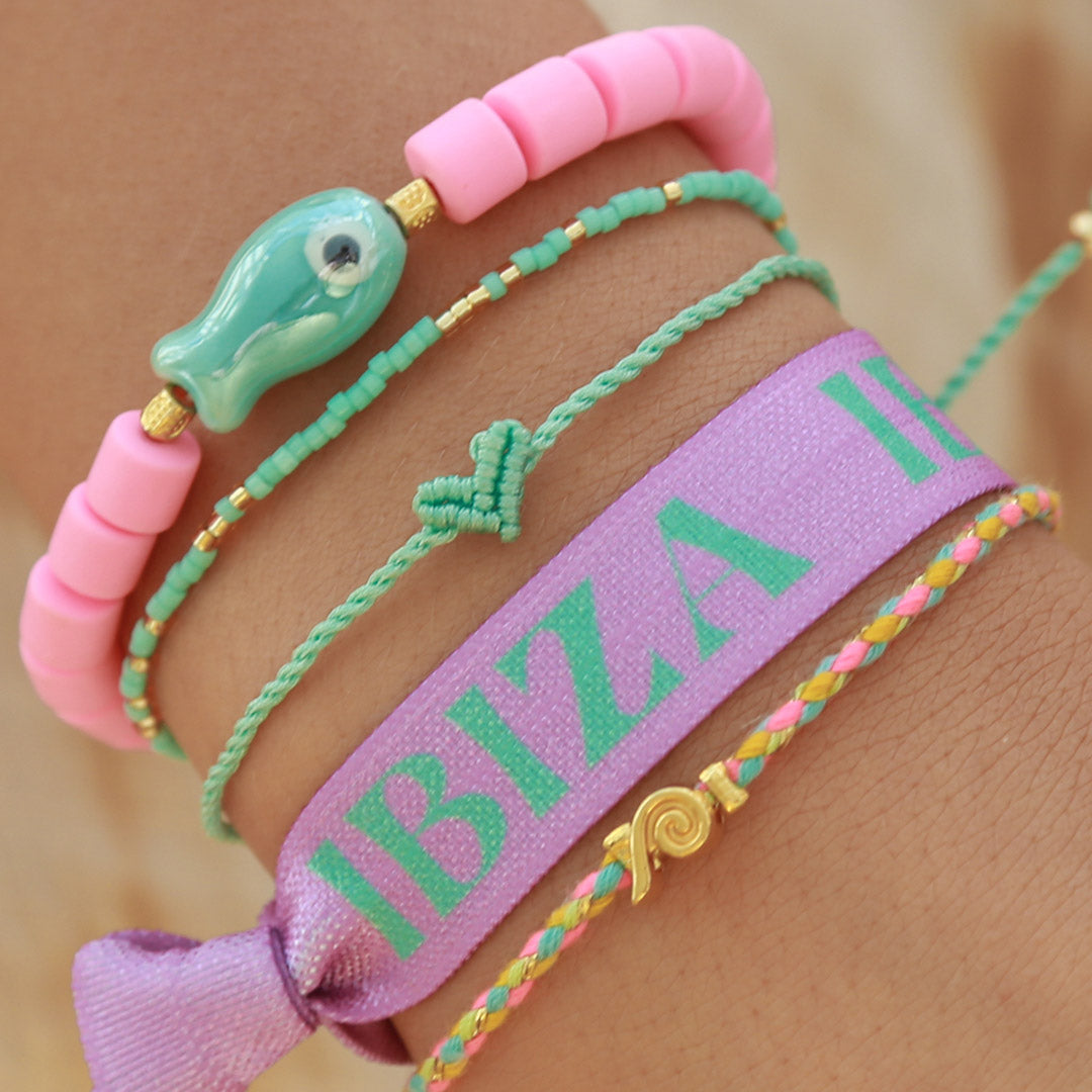 Brazalete de corazón Love Ibiza turquesa
