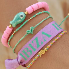 Brazalete de corazón Love Ibiza turquesa
