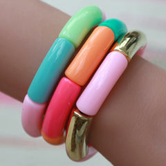 Armband Penne grün rosa