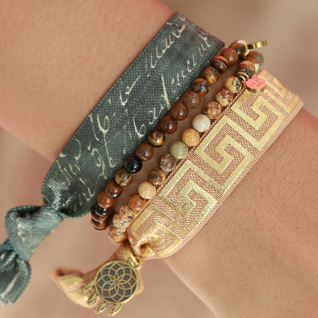 Pulsera nómada de piedra preciosa ojo de tigre