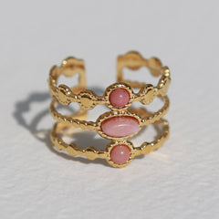 Gouden ring rosé stone